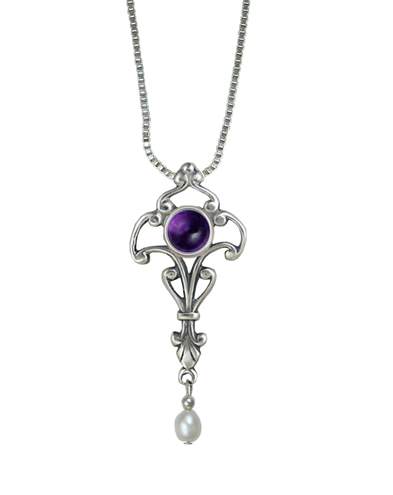 Sterling Silver Necklace With Amethyst